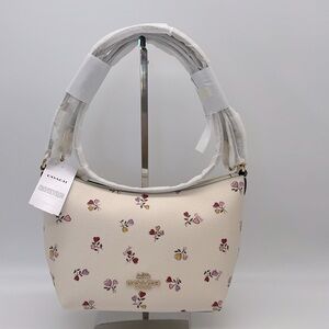 Coach Zip Top Shoulder Bag With Heart Print